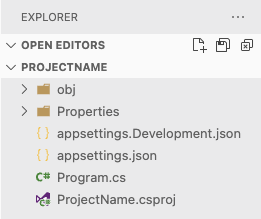 Directory Structure After Creating Empty ASP.NET Web Application