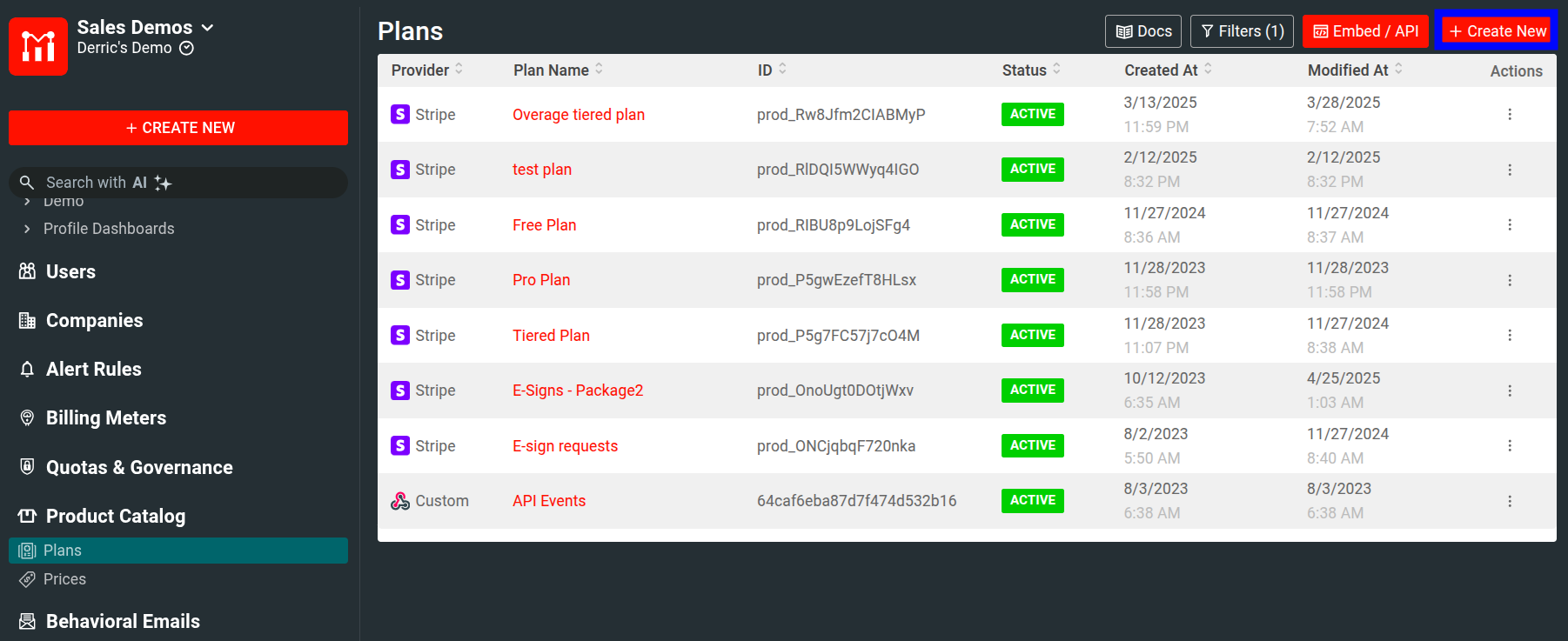 Create Plan Button