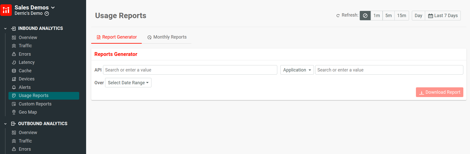 Usage Reports in Moesif Basic Insights.