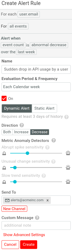 Creating Dynamic Alert
