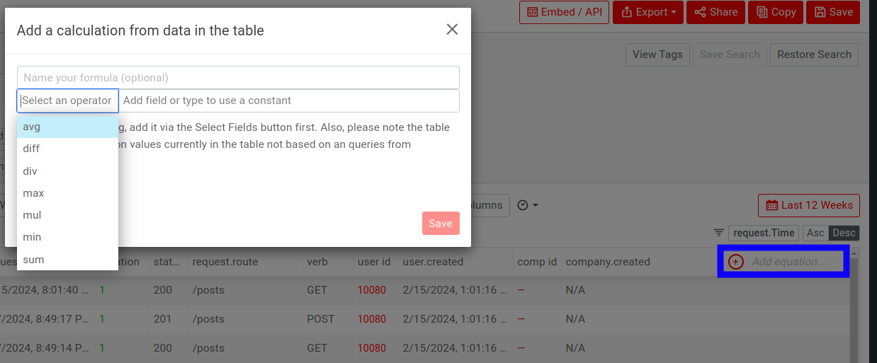 Adding a custom column to display in Live Event Log table view