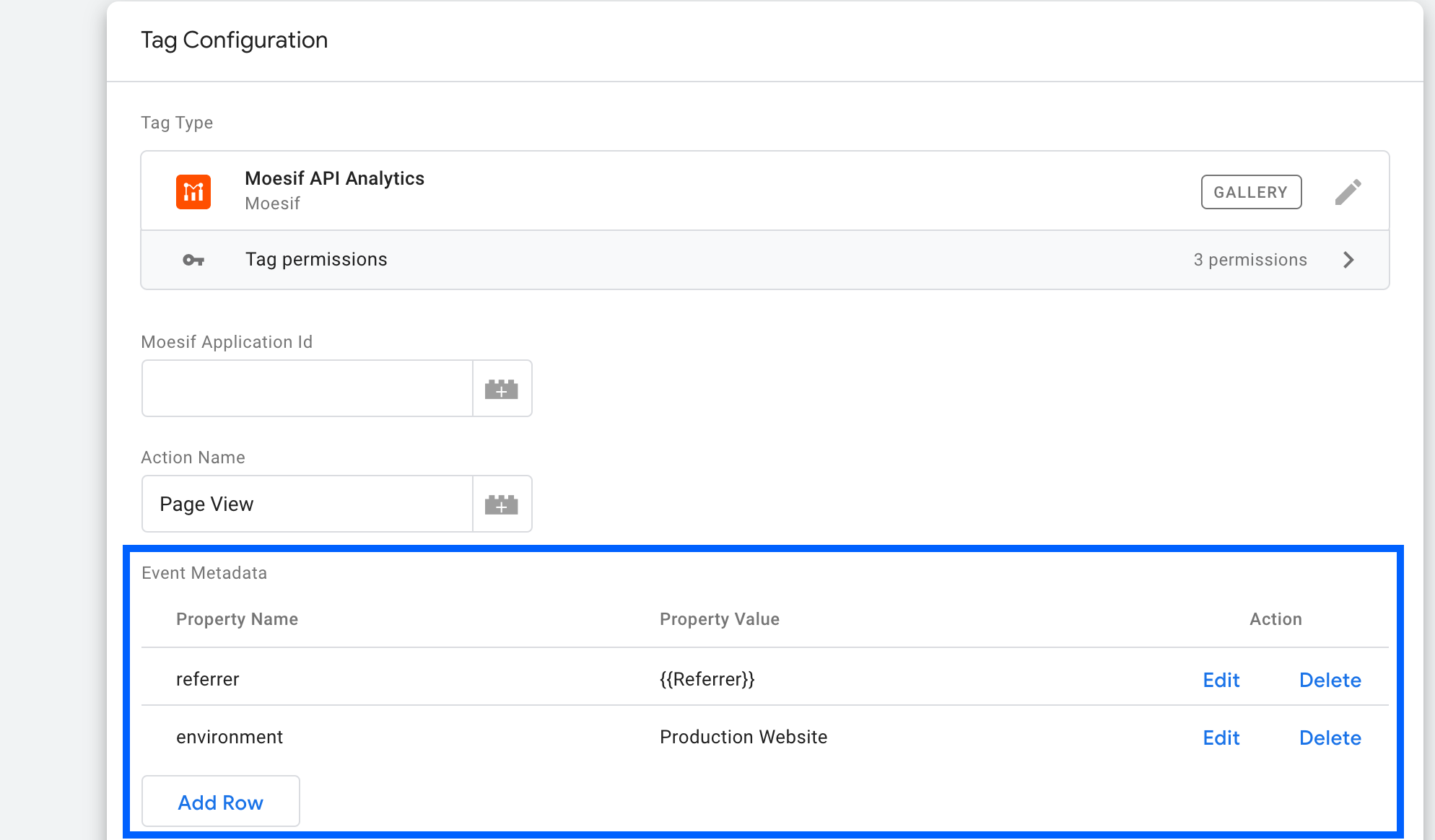 Add Moesif in Google Tag Manager