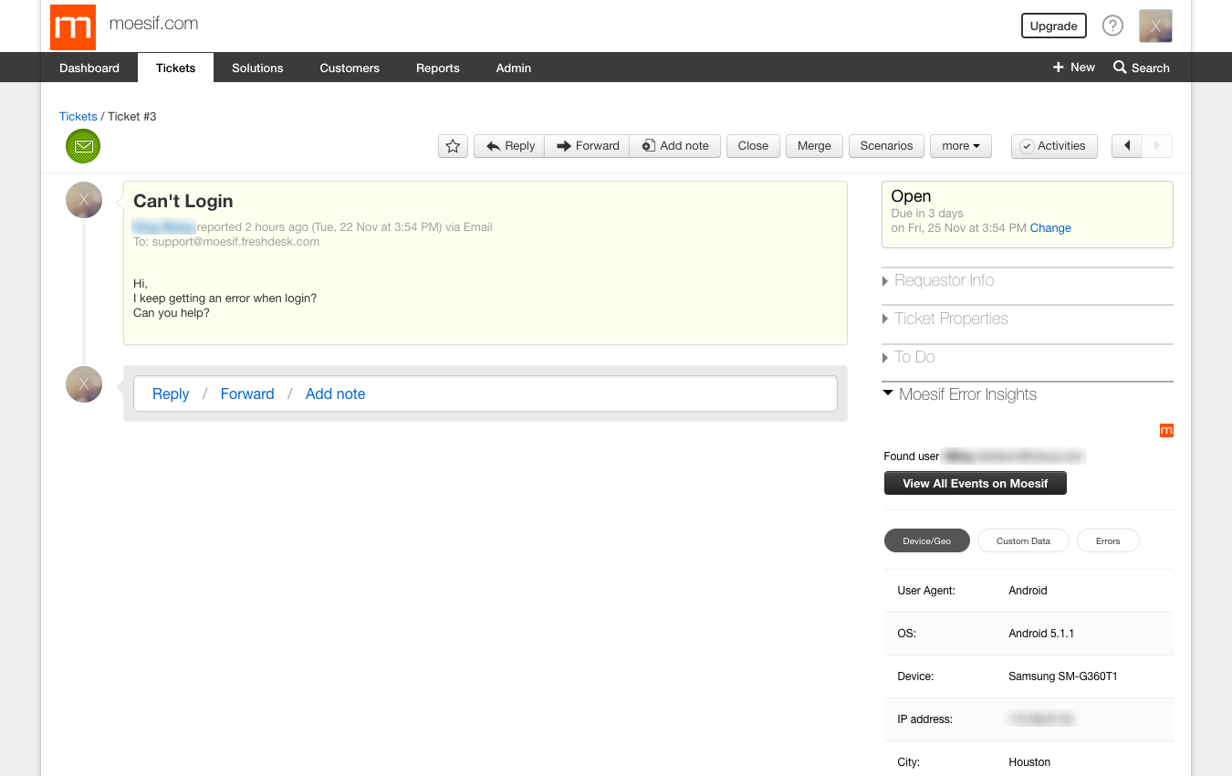freshdesk technical support case