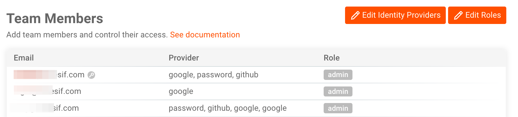 Edit Identity providers
