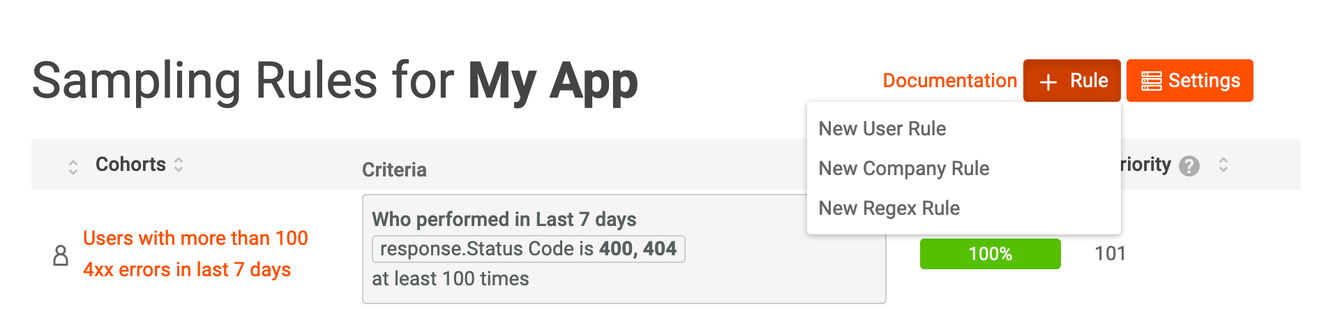 Add Sampling Rule for Dynamic Sampling