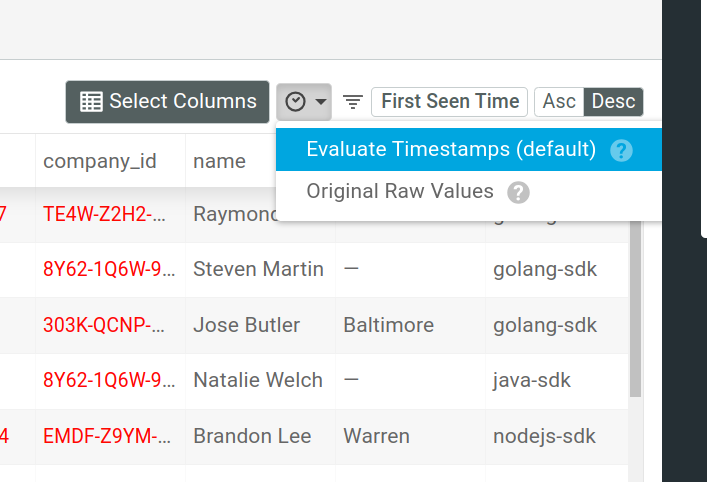 Selecting timestamp values in a Cohort table