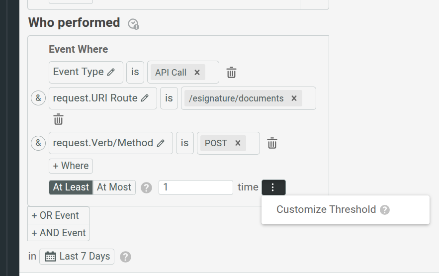 Customize Threshld button in saved cohorts.