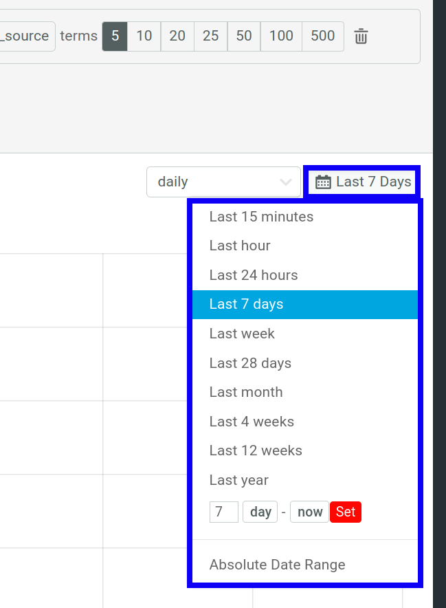 Time span selector in Retention analysis