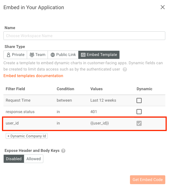 Creating and Using Embedded Templates Moesif Docs
