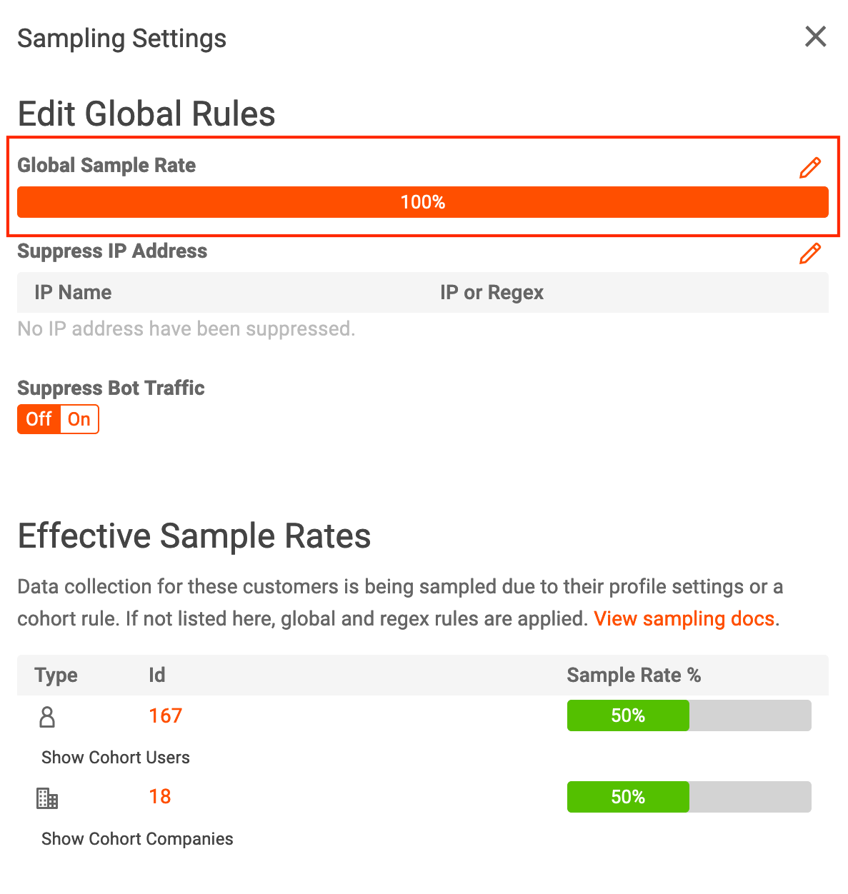 Global Setting Screen