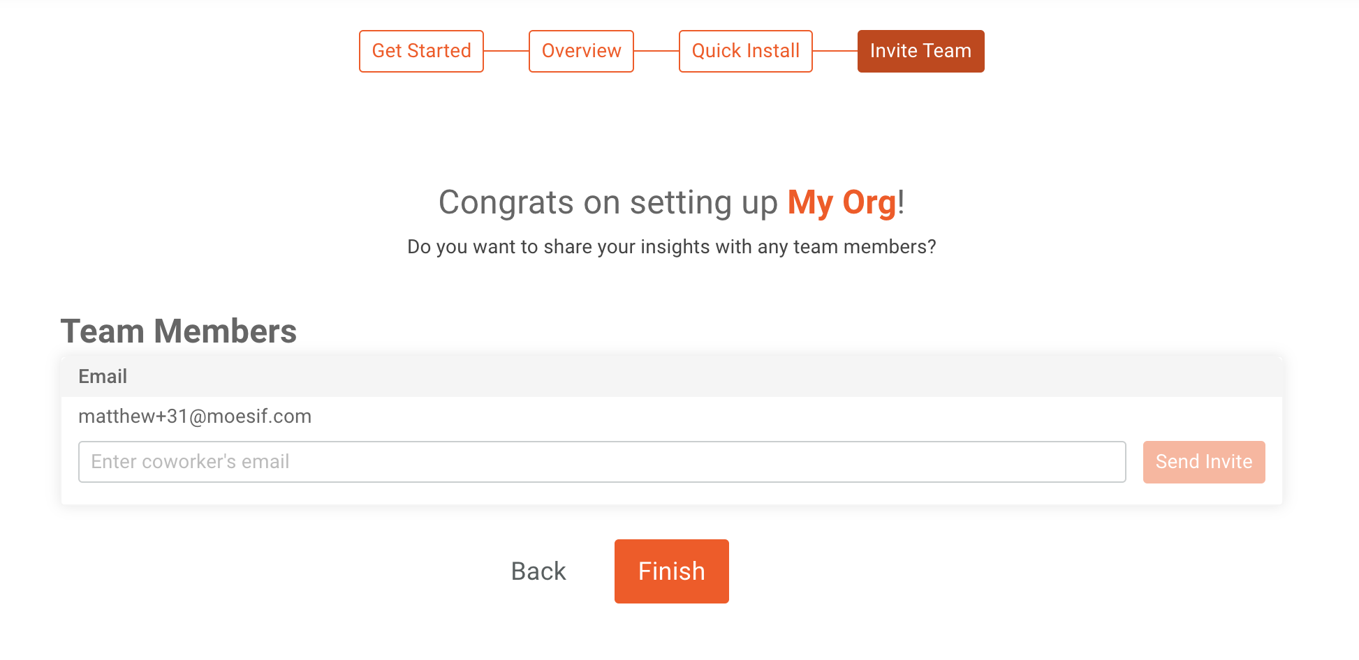 Moesif add team screen
