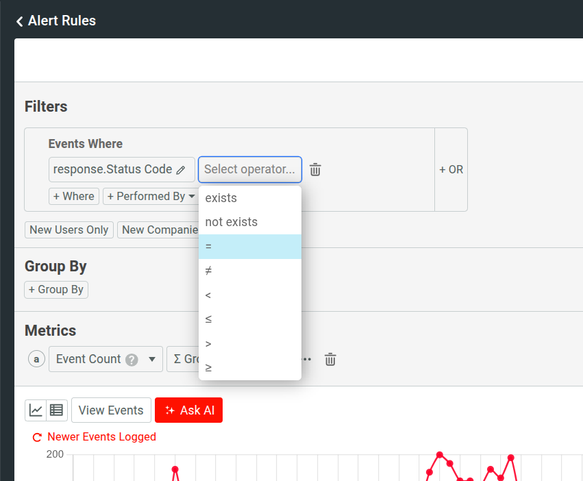 Moesif set alert value