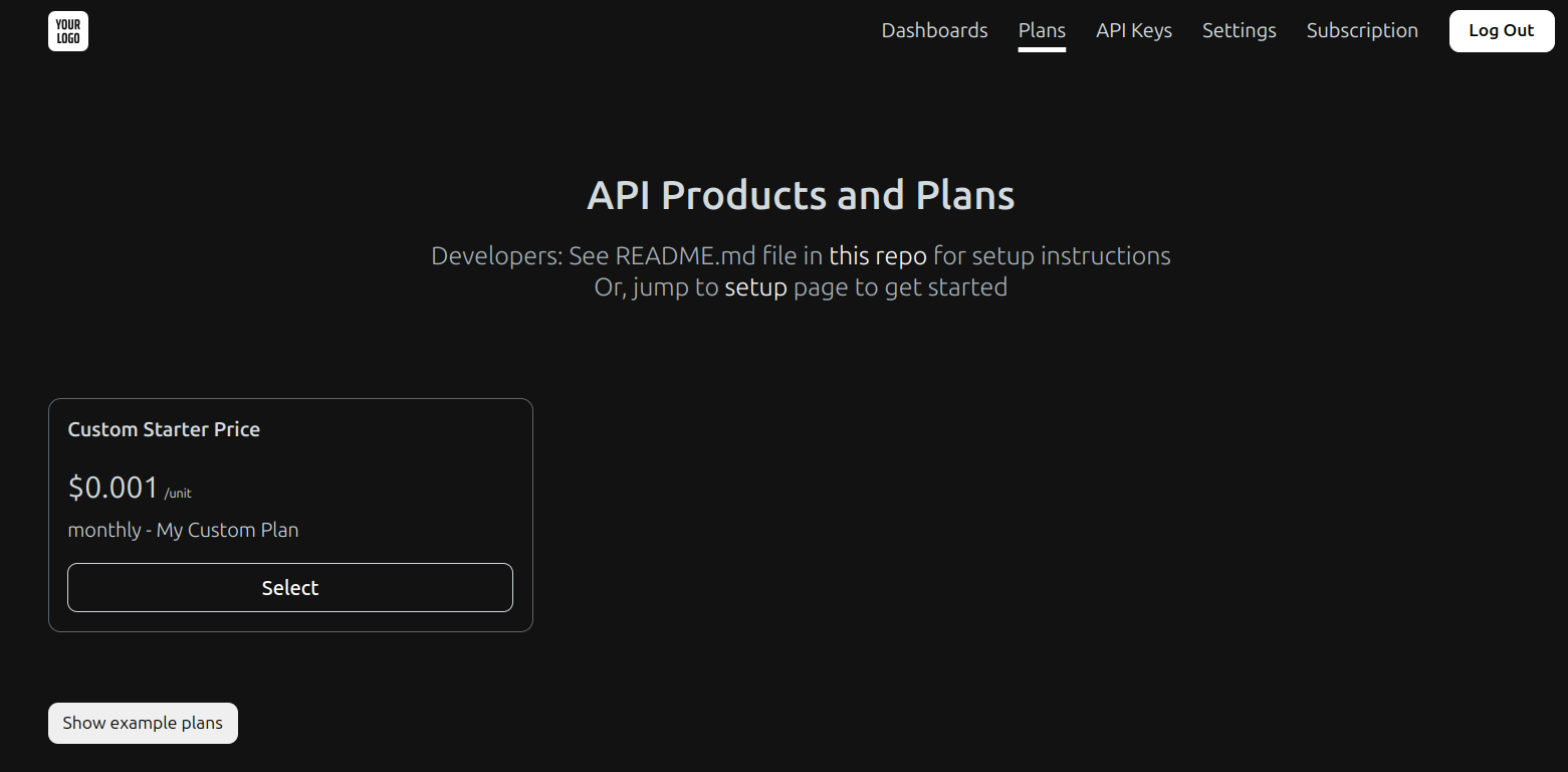 'Plans' page in Moesif Developer Portal.