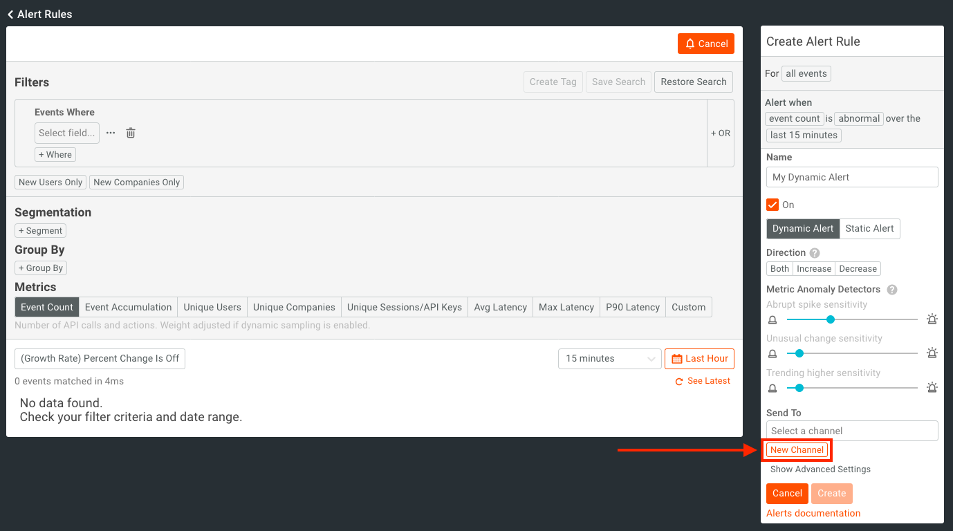 create new channel button